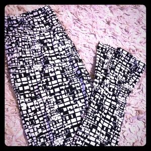 Lula roe one size leggings black and white